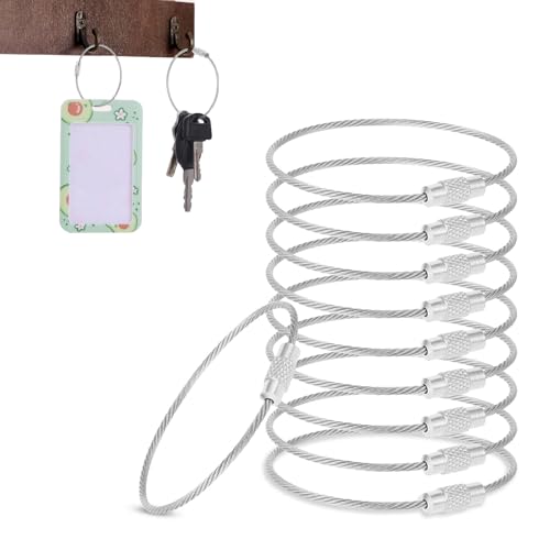 Gozaqe 10Pcs Wire Keychain Stainless Steel Keychains,25Cm*1.5Mm,Cable Key Chain,Wire Rope Keychain for Home,Suitable for Hiking, Hanging Luggage Tags, Keys and ID Tag - Image 1