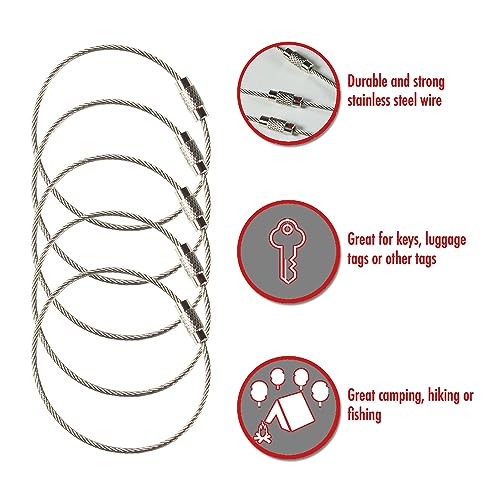 Gozaqe 10Pcs Wire Keychain Stainless Steel Keychains,25Cm*1.5Mm,Cable Key Chain,Wire Rope Keychain for Home,Suitable for Hiking, Hanging Luggage Tags, Keys and ID Tag - Image 4