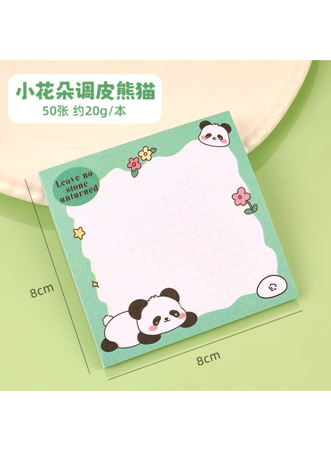 HELPS Cartoon Panda Note Pad Student Style Cute Animal Non-adhesive Office Message Note Label Paper - Image 1