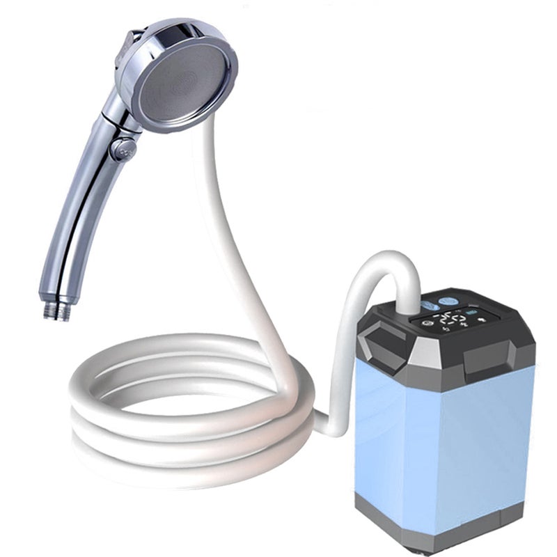 Portable Cordless Camping Shower Outdoor Electric Shower Pump Rechargeable Shower Large Capacity Hiking Traveling Shower Digital Display Bathe Tool - Image 1