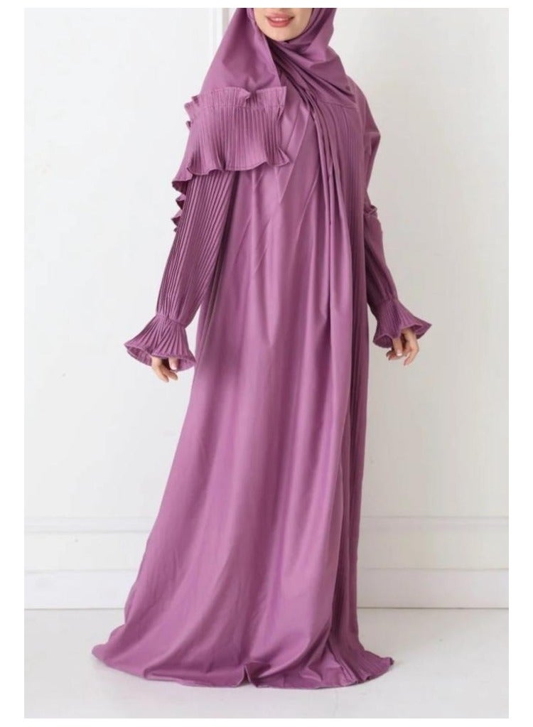 مون 2/شرشف صلاة مرد قطن ناعم ومريح للغاية  يتضمن طرحة ويغطي الجسم بالكامل بمقاس موحد وواسع مناسب لجميع الأجسام - Image 3