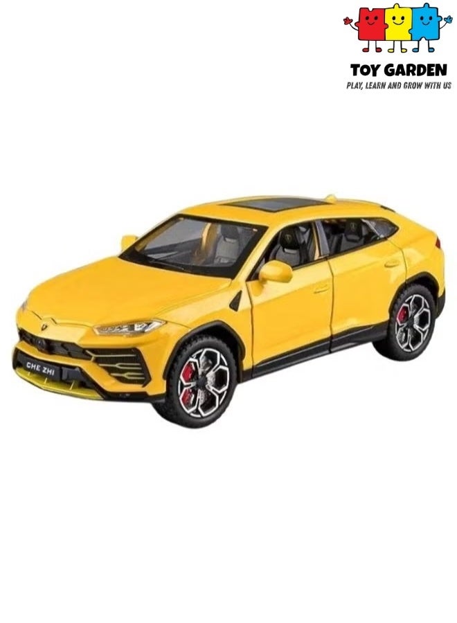 حديقة الألعاب سيارة لامبورغيني أوروس بمقياس 1:24 – لعبة سيارة SUV سبائك بالسحب للخلف مع صوت وإضاءة – هدية للأطفال والأولاد والبنات وهواة التجميع - Image 1