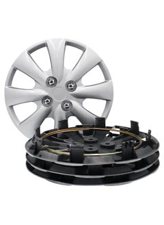 EMTC Pack of 4 EM-3129 Taiwan Wheel Cover | 14" Inch | Silver Universal Nested Style  - Image 3