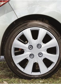 EMTC Pack of 4 EM-3129 Taiwan Wheel Cover | 14" Inch | Silver Universal Nested Style  - Image 4