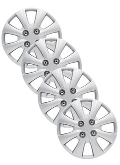 EMTC Pack of 4 EM-3129 Taiwan Wheel Cover | 14" Inch | Silver Universal Nested Style  - Image 1