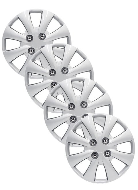 Pack of 4 EM-3129 Taiwan Wheel Cover | 14" Inch | Silver Universal Nested Style
