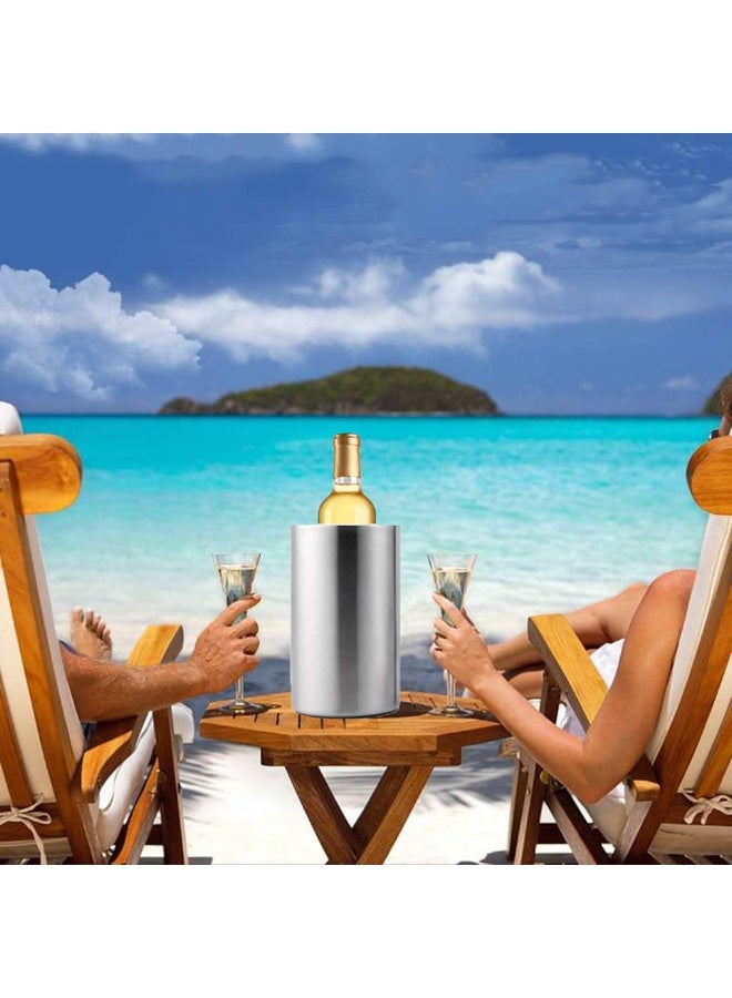 4 PCS 750ml Bottles Ice Bucket, Stainless Steel Double Wall Wine Cooler Bucket, Keeps Cold for Hours Wine Bottle Cooler Chiller Insulated Champagne Beer Durable Eco-Friendly for Parties  - Image 4