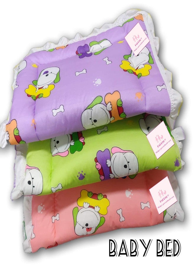Fareto Newborn Baby Lacy Muslin Godari, Cradle Bed, Baby Bed (Multicolored)(0-6 Months)(Size: L-28 Inchs, B-19 Inchs)(Pack of 3) - Image 3