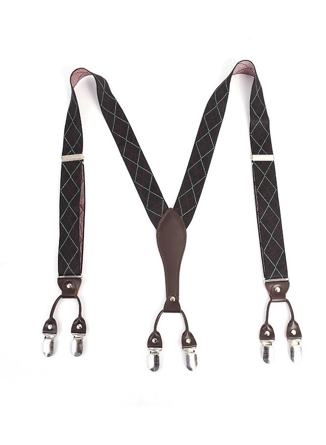 أحزمة رجالية، أحزمة بنطلون بدلة مطاطية مطاطية، مشابك بنطلون، دعامات على شكل حرف Y، حمالات أحزمة غير قابلة للانزلاق، حمالات قابلة للتثبيت للرجال، صندوق هدايا (أسود) - Image 2