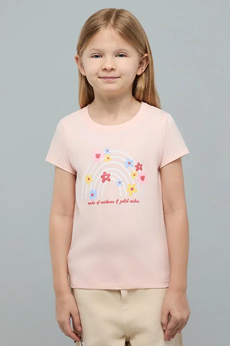 أر أند بي Printed T-Shirt With Crew Neck And Short Sleeves