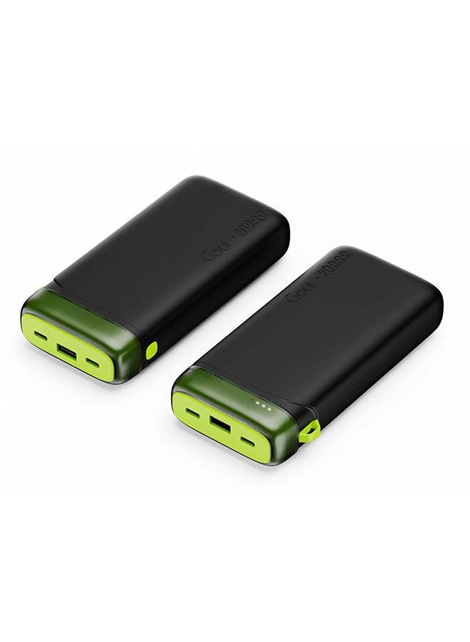 Goui Power Bank 20000mAh (Pack of 2) | Triple Output (2 Type-C + 1 USB-A) | Compact & Simultaneous Charging for Smartphones, Tablets, Gaming Devices, Bluetooth & More |  Travel-Friendly Design for On-the-Go Power Anywhere - Image 2