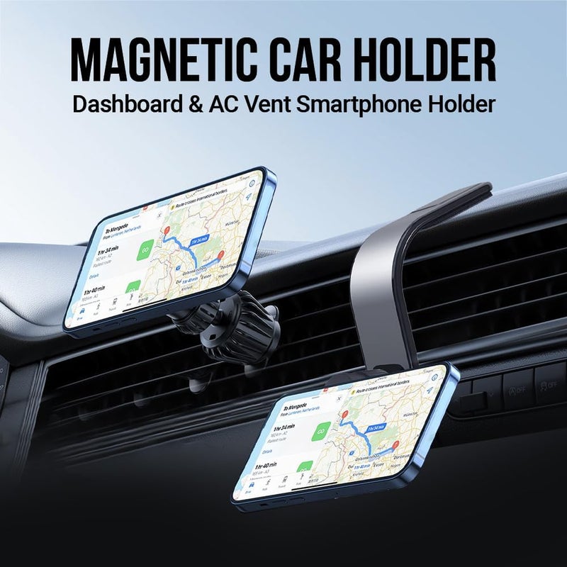Trands HO5522 2-in-1 Magnetic Dashboard Airvent Smartphone Car Holder - Image 2
