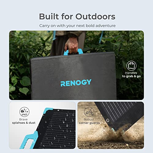 Renogy E.FLEX 220 Watt Waterproof Foldable Portable Solar Panel with Kickstand & Carry Handles for Road Trip, Camping, RV, and Fishing - Image 5