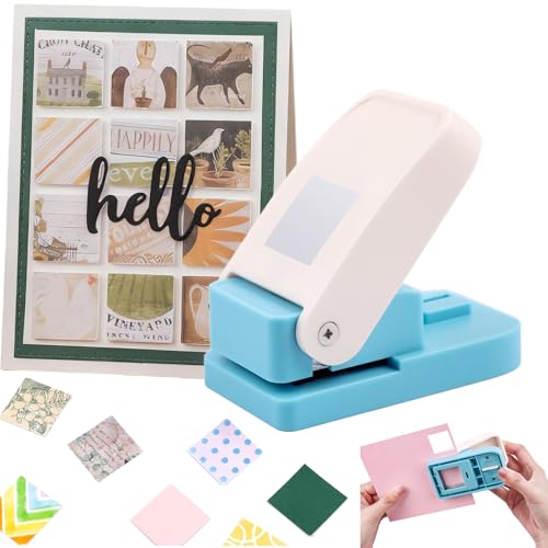 CYFUN DESIGN Square Hole Punch 1 inch Square Punch Stamp Puncher Postage Stamp Cutter Hole Puncher Lever Paper Punches for Crafting Card Making Scrapbook Supplies DIY Projects Scrapbooking Cutting Tools - Image 1