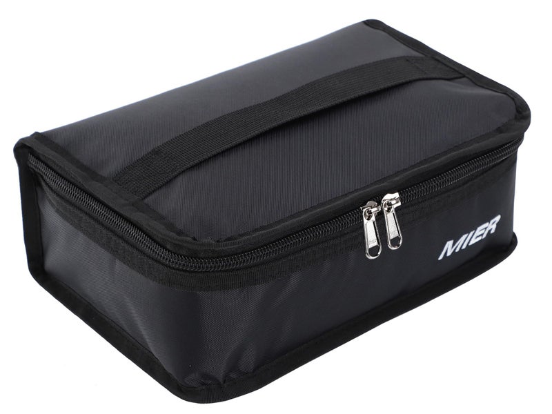 MIER Portable Thermal Insulated Cooler Bag Mini Lunch Bag for Kids, Black - Image 1
