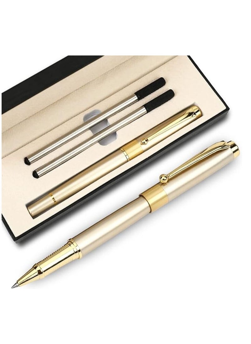 Tanyaz Ballpoint Pen Black Refill,Luxury Metal Ball Point Pen with 2 Refills Black Ink Pen Smooth Writing Rollerball Pen Gift for Professional Executive,Office,Nice BallPens Classy Gift Box  - Image 1