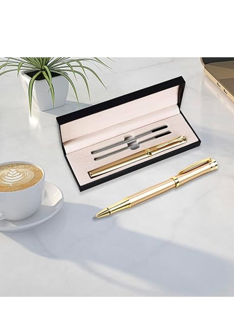 Tanyaz Ballpoint Pen Black Refill,Luxury Metal Ball Point Pen with 2 Refills Black Ink Pen Smooth Writing Rollerball Pen Gift for Professional Executive,Office,Nice BallPens Classy Gift Box  - Image 2