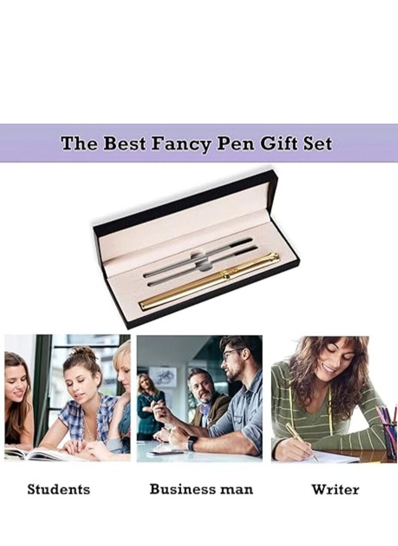 Tanyaz Ballpoint Pen Black Refill,Luxury Metal Ball Point Pen with 2 Refills Black Ink Pen Smooth Writing Rollerball Pen Gift for Professional Executive,Office,Nice BallPens Classy Gift Box  - Image 3