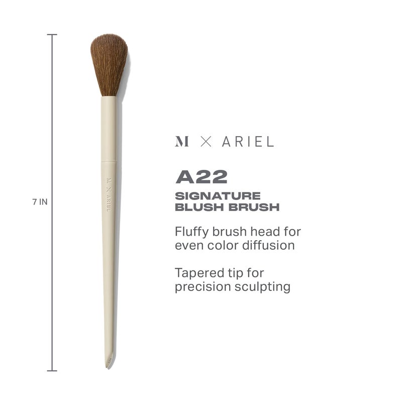 Morphe x Ariel Cheek Essentials Duo - Makeup Brush Set Including A58 Signature Cream Contour & A22 Blush Brushes for Seamless Definition and Color Application (2 Piece Set) - Image 3