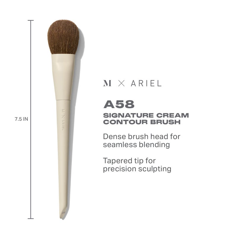 Morphe x Ariel Cheek Essentials Duo - Makeup Brush Set Including A58 Signature Cream Contour & A22 Blush Brushes for Seamless Definition and Color Application (2 Piece Set) - Image 2