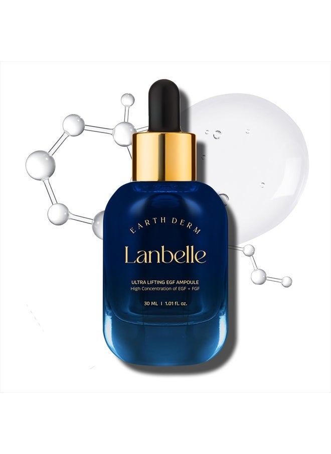 Lanbelle LANBELLE Ultra Lifting EGF FGF 10 ppm Ampoule Serum w/Centella Asiatica Hyaluronic Acids | Improves Skin Balance Elasticity Reduces Fine Lines Blemish Spots Hydrating Korean Skincare  - Image 1