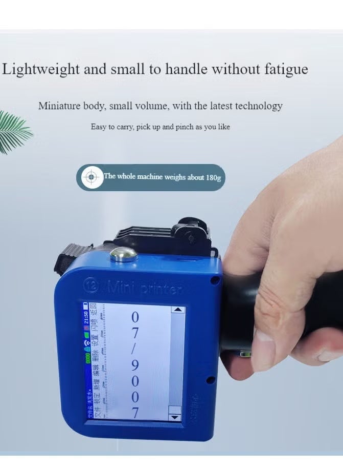 Mini Handheld Inkjet Printer, Handheld Printer Portable with 42ml Fast-Drying Solvent Ink Handheld Inkjet Printer Gun for Date/Batch/QRcode/Barcode Handheld Printer for Any Surface (MP10, 0.5inch) - Image 5