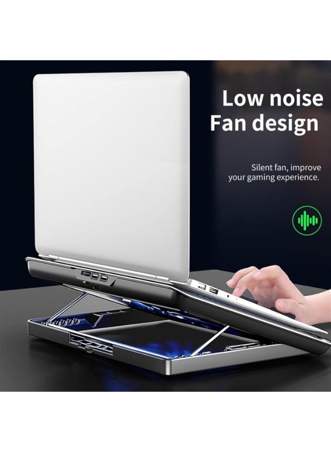 Gaming Laptop Cooling Pad, Silent Low Noise Turbo Fan, Adjustable Stand with USB Ports - Image 4