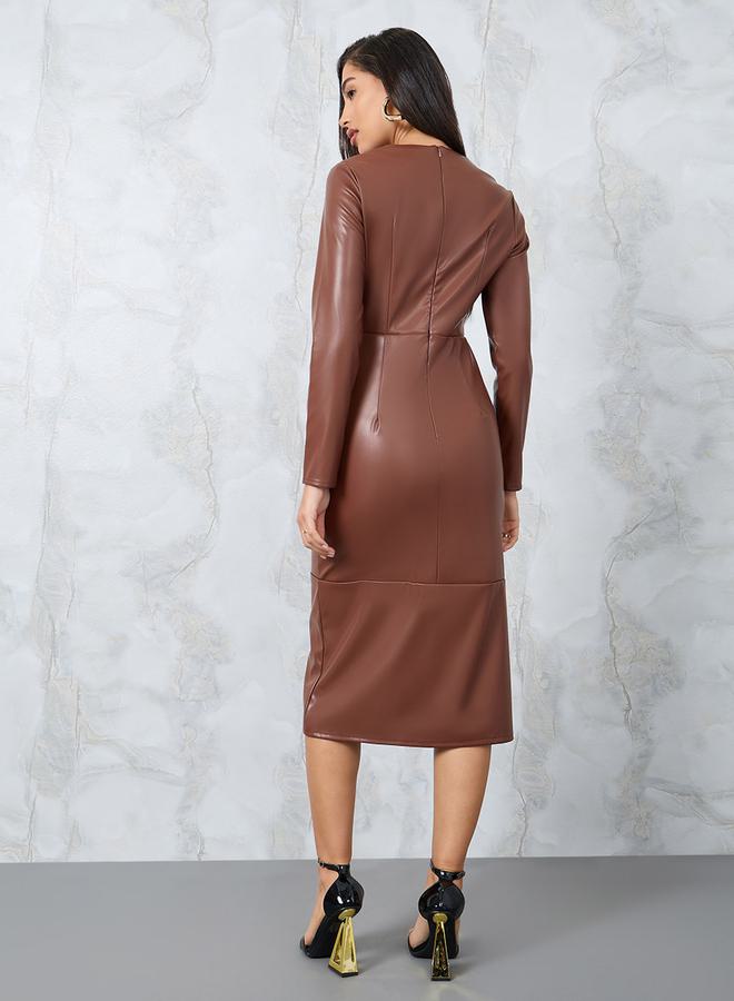Styli Faux Leather Dress  - Image 4