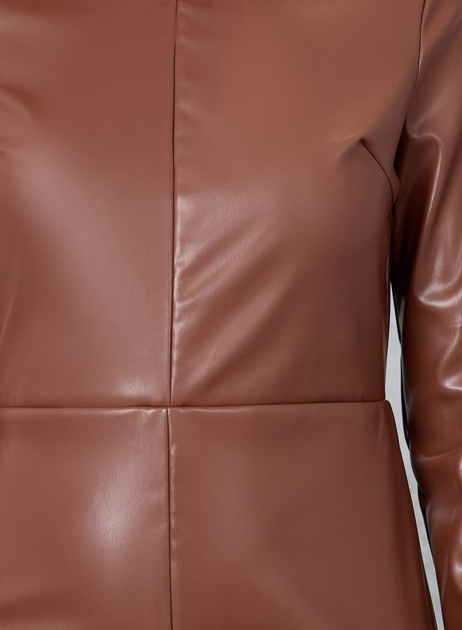 Styli Faux Leather Dress  - Image 3