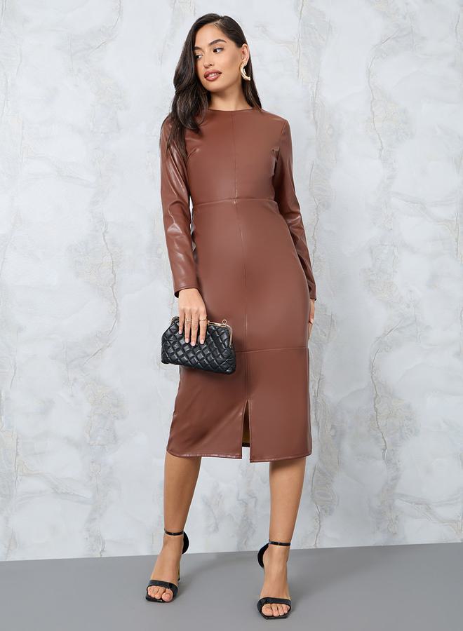 Styli Faux Leather Dress  - Image 1
