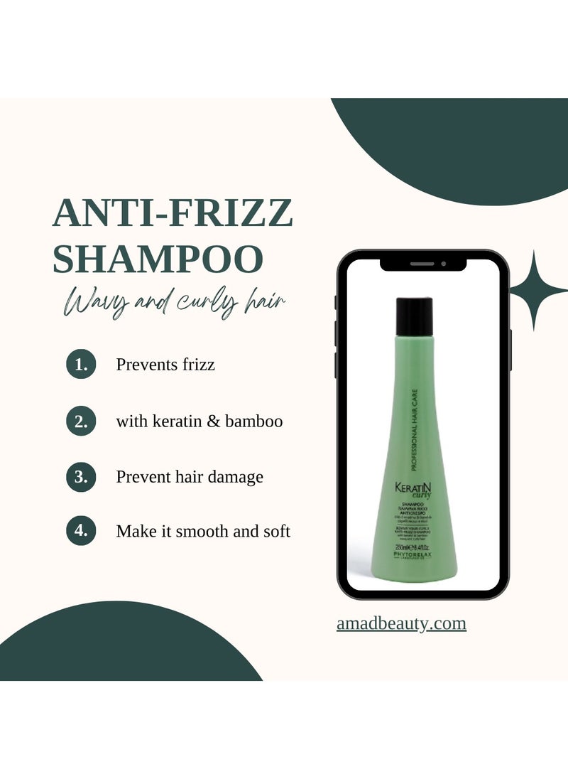 Phytorelax Keratin Shampoo for Curly Hair Deep Nourishment and Perfect Control for Your Curls 250ml Luxurious Italian Product for Curly Hair Care  - Image 3