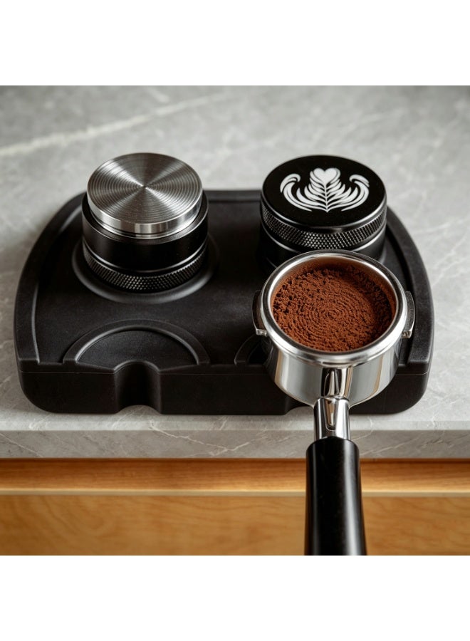 Espresso Coffee Tamper Mat Black 21x15cm，Coffee Tamper Mat (Corner/Edge Style) – Non-Slip Silicone Mat For Espresso Bar Countertop - Image 3