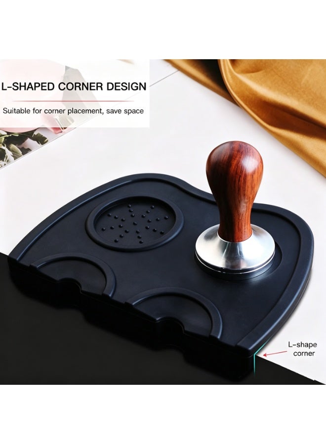 Espresso Coffee Tamper Mat Black 21x15cm，Coffee Tamper Mat (Corner/Edge Style) – Non-Slip Silicone Mat For Espresso Bar Countertop - Image 5