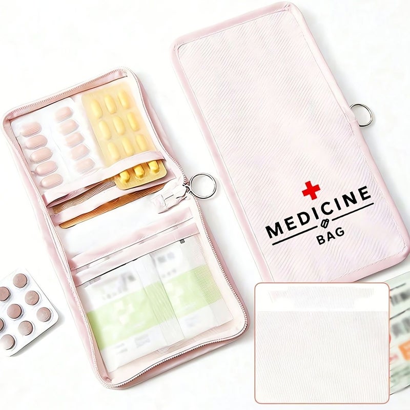 Small Compact Style 4 Fabric Medicine Bag For First Aid Travel Home - Image 5