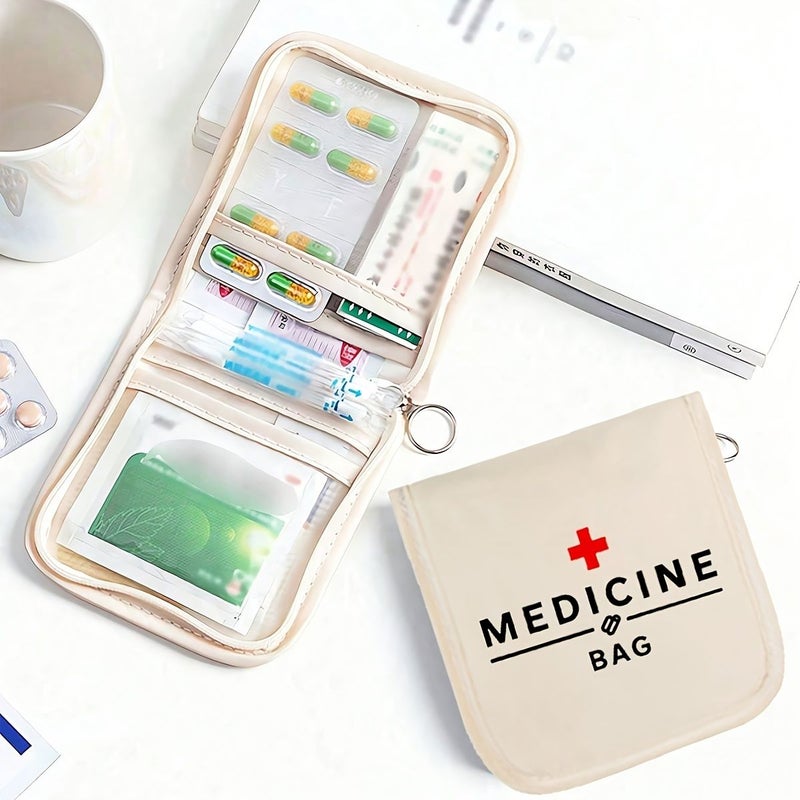 Small Compact Style 4 Fabric Medicine Bag For First Aid Travel Home - Image 3