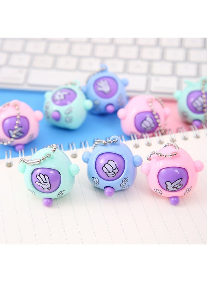 Rock Paper Scissors Dynamite Backpack Buddy Toy (Set of 10) - Egg Shaped Mini Backpack Keychain Toy - Image 2