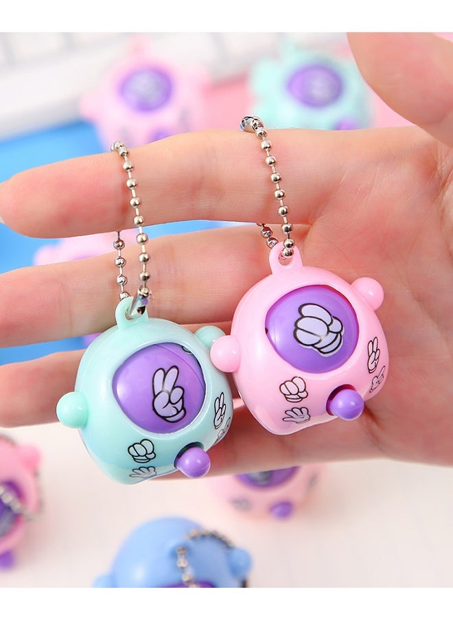 Rock Paper Scissors Dynamite Backpack Buddy Toy (Set of 10) - Egg Shaped Mini Backpack Keychain Toy - Image 4