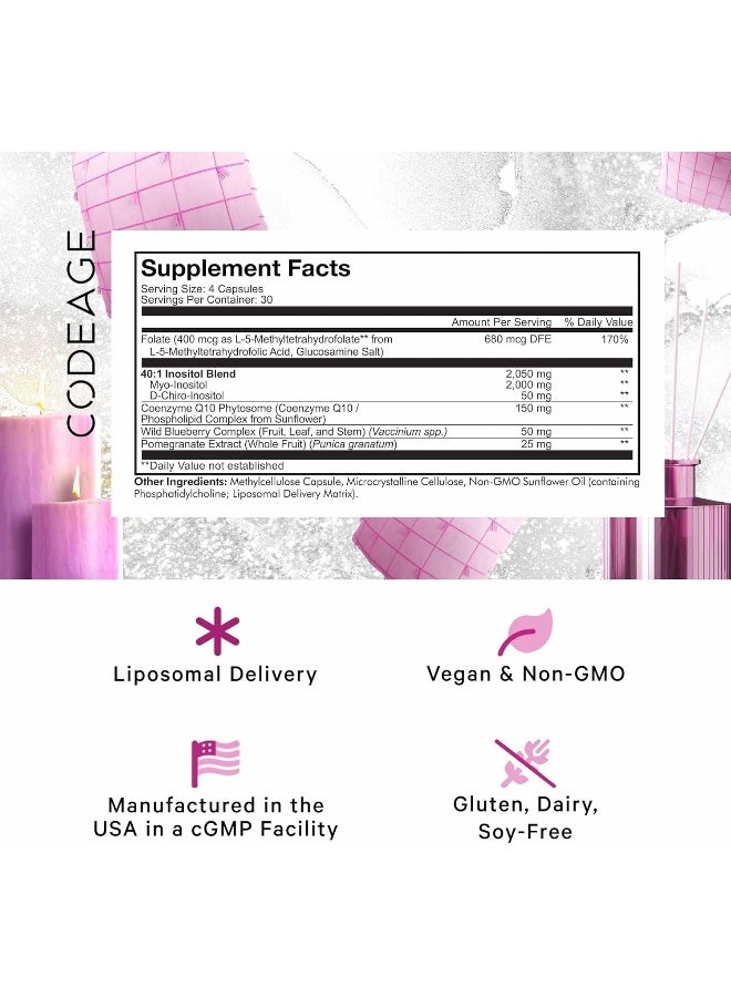 Codeage مكمل إنوزيتول المبيضي الليبوزومي للنساء - Image 2