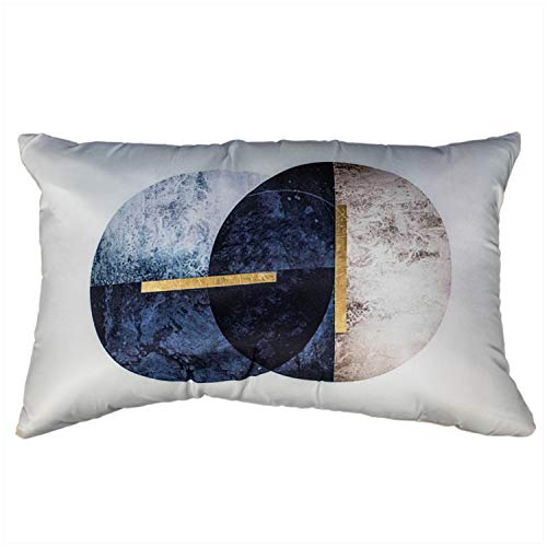 Vendola Blue Valley Decorative Printed Satin Cushion/Throw/Pillow Covers (Multicolour) Set of 2 Pieces (12X18 Inches Rectangle Cushion Covers) (Valley, 12X18 Cushion Covers with Fillers) - Image 2
