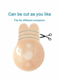 Y&D Silicone Adhesive Lift Bra, Invisible Backless Nipplecovers, Push Up Sticky Premium Quality and Safe Material, User-Friendly Design, Natural Look, Washable Reusable Nude (3 Pairs)  - Image 4