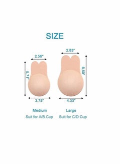 Y&D Silicone Adhesive Lift Bra, Invisible Backless Nipplecovers, Push Up Sticky Premium Quality and Safe Material, User-Friendly Design, Natural Look, Washable Reusable Nude (3 Pairs)  - Image 2
