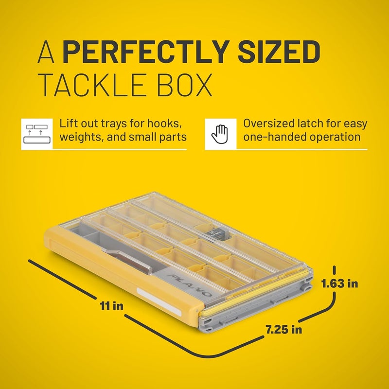 PLANO EDGE 3600 Terminal Tackle Storage, Gray and Yellow, Includes 10 Hook Retainers, Rustrictor Rust-Resistant Technology, Waterproof Premium Fishing Utility Box - Image 5