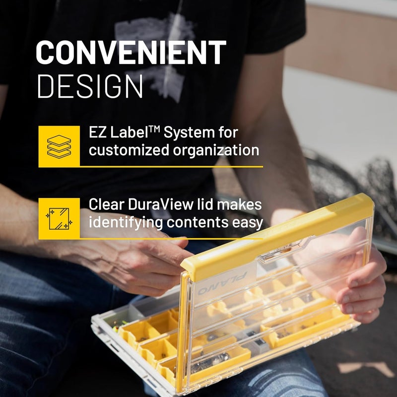 PLANO EDGE 3600 Terminal Tackle Storage, Gray and Yellow, Includes 10 Hook Retainers, Rustrictor Rust-Resistant Technology, Waterproof Premium Fishing Utility Box - Image 2