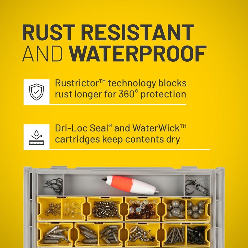 PLANO EDGE 3600 Terminal Tackle Storage, Gray and Yellow, Includes 10 Hook Retainers, Rustrictor Rust-Resistant Technology, Waterproof Premium Fishing Utility Box - Image 3