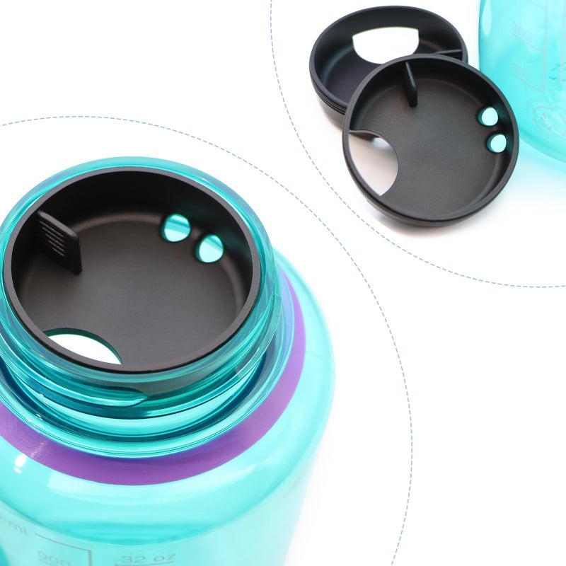 LUTQ 2-Pack Silicone Splashguard for Nalgene, Splashguard Lid for Nalgene Splash Guard 32 oz 53mm Wide Mouth Water Bottle Accessories, for All Wide-Necked Bottles with 53 mm Opening - Image 3
