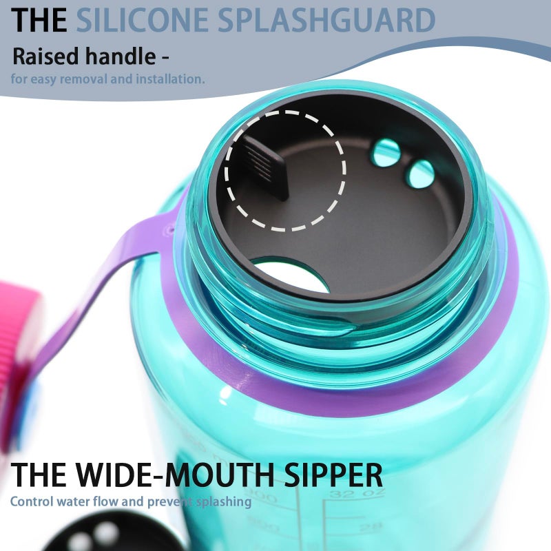LUTQ 2-Pack Silicone Splashguard for Nalgene, Splashguard Lid for Nalgene Splash Guard 32 oz 53mm Wide Mouth Water Bottle Accessories, for All Wide-Necked Bottles with 53 mm Opening - Image 4