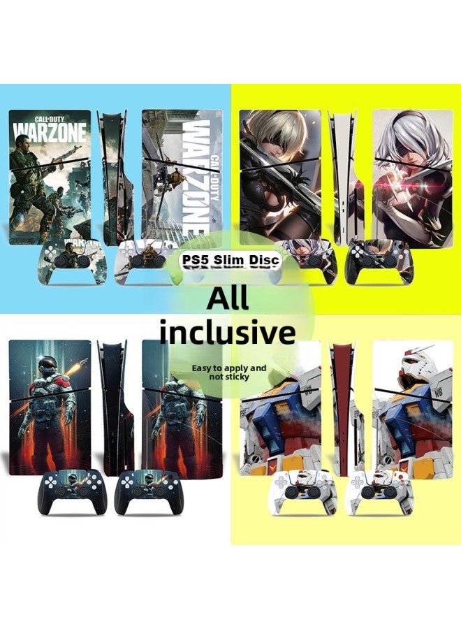 Straight Hair PS5slim Sticker PS5 Game Console PS5S Optical Drive Version Color Film P5SLIM Full Package Host Film-Color:XY-PS5SDisc-0103 - Image 2