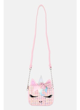 Miss Gwen's OMG Kids Girl Metallic Cross Body Bag 15 L x 12 H x 5 W cm, Pink  - Image 1