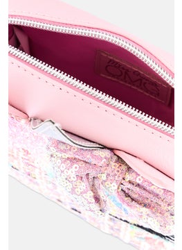 Miss Gwen's OMG Kids Girl Metallic Cross Body Bag 15 L x 12 H x 5 W cm, Pink  - Image 3