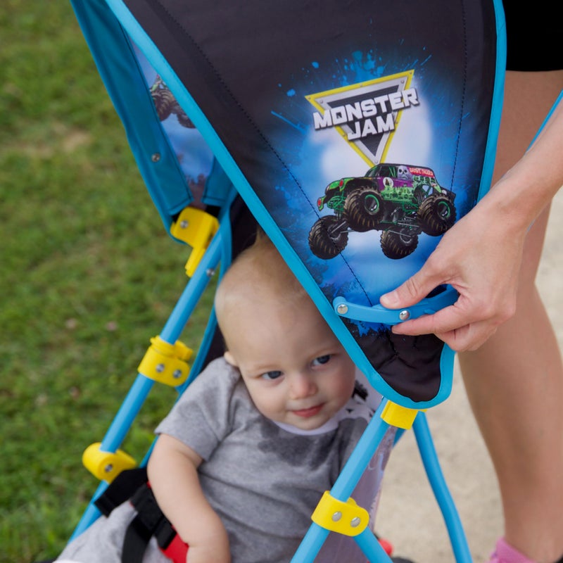Monster Jam Official Umbrella Stroller with Canopy, Lightweight Easy Fold Compact Toddler and Baby 3D Stroller for Travel - Image 2